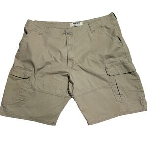 Wrangler Authentics Cargo Shorts Mens Size 42 Khaki Hiking Work Weekends